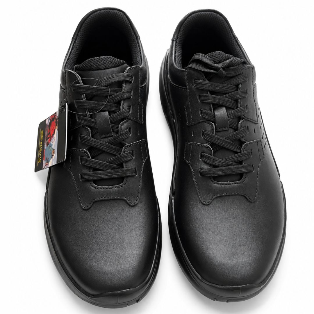 SUOYUE Urban Autumn/Winter Black Low-Top Lace-Up Waterproof Commuter Casual Leather Shoes (Men) 25502BLACK